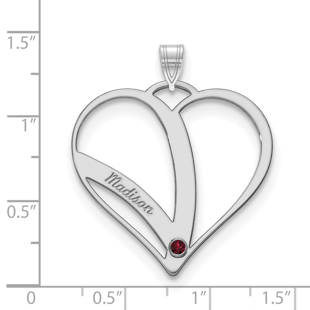 Mothers Heart Charm with Names and Birthstones