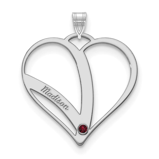 Mothers Heart Charm with Names and Birthstones