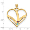 Mothers Heart Charm with Names and Birthstones