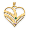 Mothers Heart Charm with Names and Birthstones