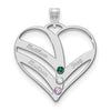 Mothers Heart Charm with Names and Birthstones