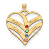 Mothers Heart Charm with Names and Birthstones