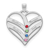 Mothers Heart Charm with Names and Birthstones