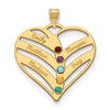 Mothers Heart Charm with Names and Birthstones