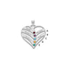 Mothers Heart Charm with Names and Birthstones