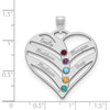 Mothers Heart Charm with Names and Birthstones