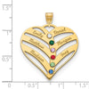 Mothers Heart Charm with Names and Birthstones