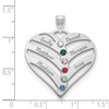 Mothers Heart Charm with Names and Birthstones
