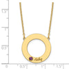 Name and Birthstone Cutout Circle Necklace