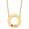 Name and Birthstone Cutout Circle Necklace