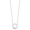 Name and Birthstone Cutout Circle Necklace