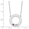 Name and Birthstone Cutout Circle Necklace