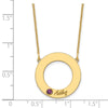 Name and Birthstone Cutout Circle Necklace