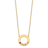 Name and Birthstone Cutout Circle Necklace
