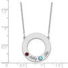 Name and Birthstone Cutout Circle Necklace