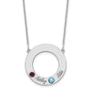 Name and Birthstone Cutout Circle Necklace