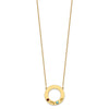 Name and Birthstone Cutout Circle Necklace