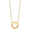 Name and Birthstone Cutout Circle Necklace