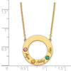 Name and Birthstone Cutout Circle Necklace