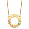 Name and Birthstone Cutout Circle Necklace