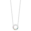 Name and Birthstone Cutout Circle Necklace