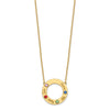 Name and Birthstone Cutout Circle Necklace