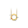 Name and Birthstone Cutout Circle Necklace