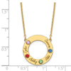 Name and Birthstone Cutout Circle Necklace