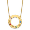 Name and Birthstone Cutout Circle Necklace