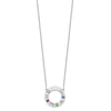 Name and Birthstone Cutout Circle Necklace