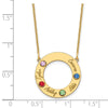 Name and Birthstone Cutout Circle Necklace