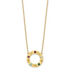 Name and Birthstone Cutout Circle Necklace