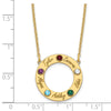 Name and Birthstone Cutout Circle Necklace