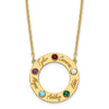 Name and Birthstone Cutout Circle Necklace