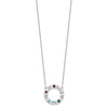 Name and Birthstone Cutout Circle Necklace
