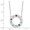 Name and Birthstone Cutout Circle Necklace
