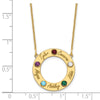 Name and Birthstone Cutout Circle Necklace