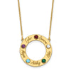 Name and Birthstone Cutout Circle Necklace