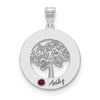 Tree of Life Cutout Circle Charm with Names and Birthstones