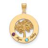 Tree of Life Cutout Circle Charm with Names and Birthstones