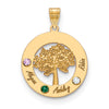 Tree of Life Cutout Circle Charm with Names and Birthstones