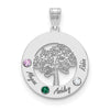 Tree of Life Cutout Circle Charm with Names and Birthstones