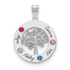 Tree of Life Cutout Circle Charm with Names and Birthstones