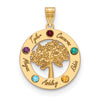 Tree of Life Cutout Circle Charm with Names and Birthstones