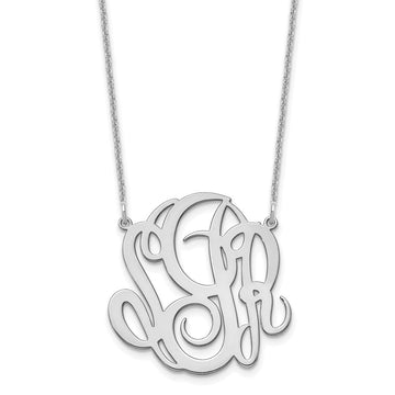 14k White Gold Monogram Necklace