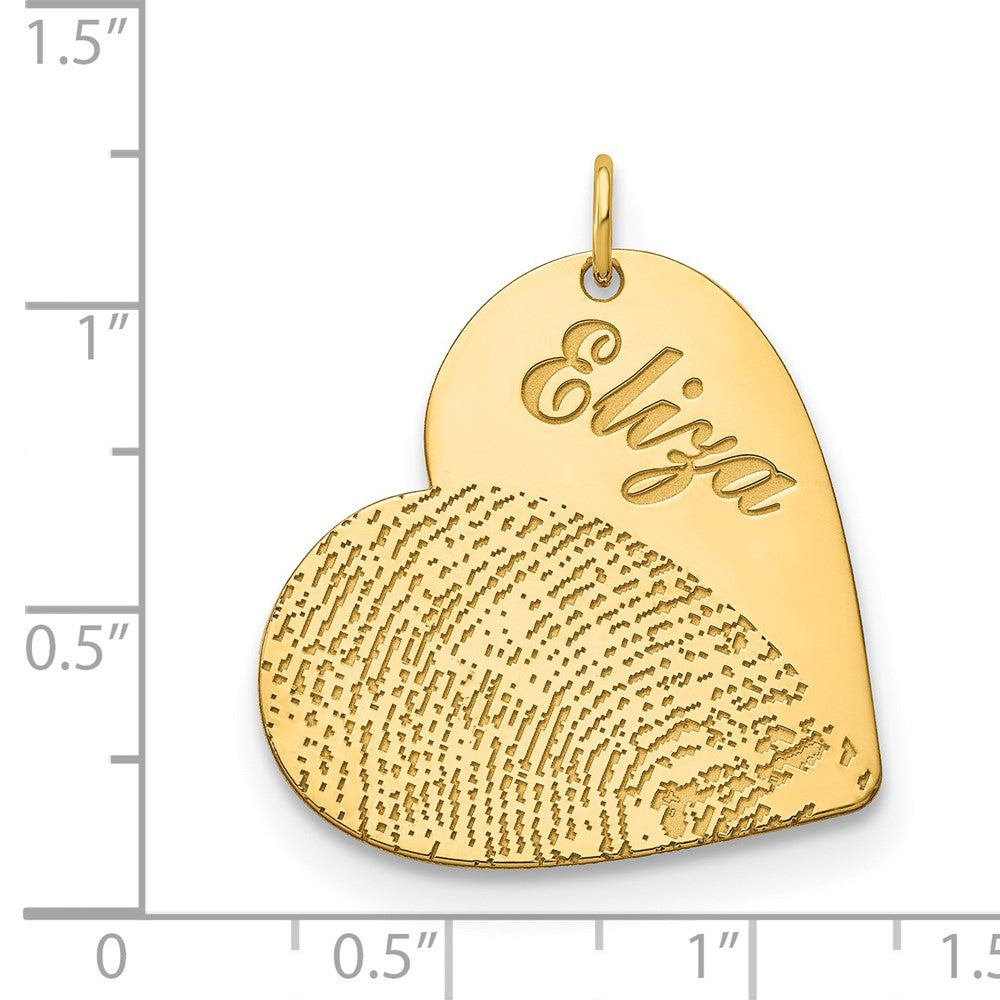 Name and Fingerprint Heart Charms