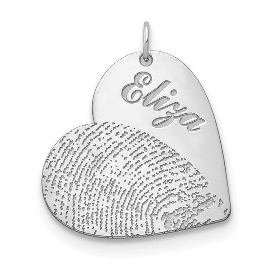 Name and Fingerprint Heart Charms