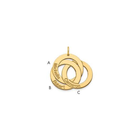 3 Name Circle Charm