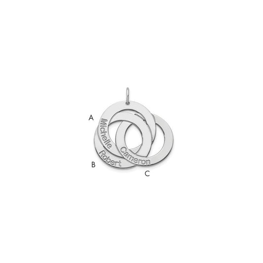 3 Name Circle Charm