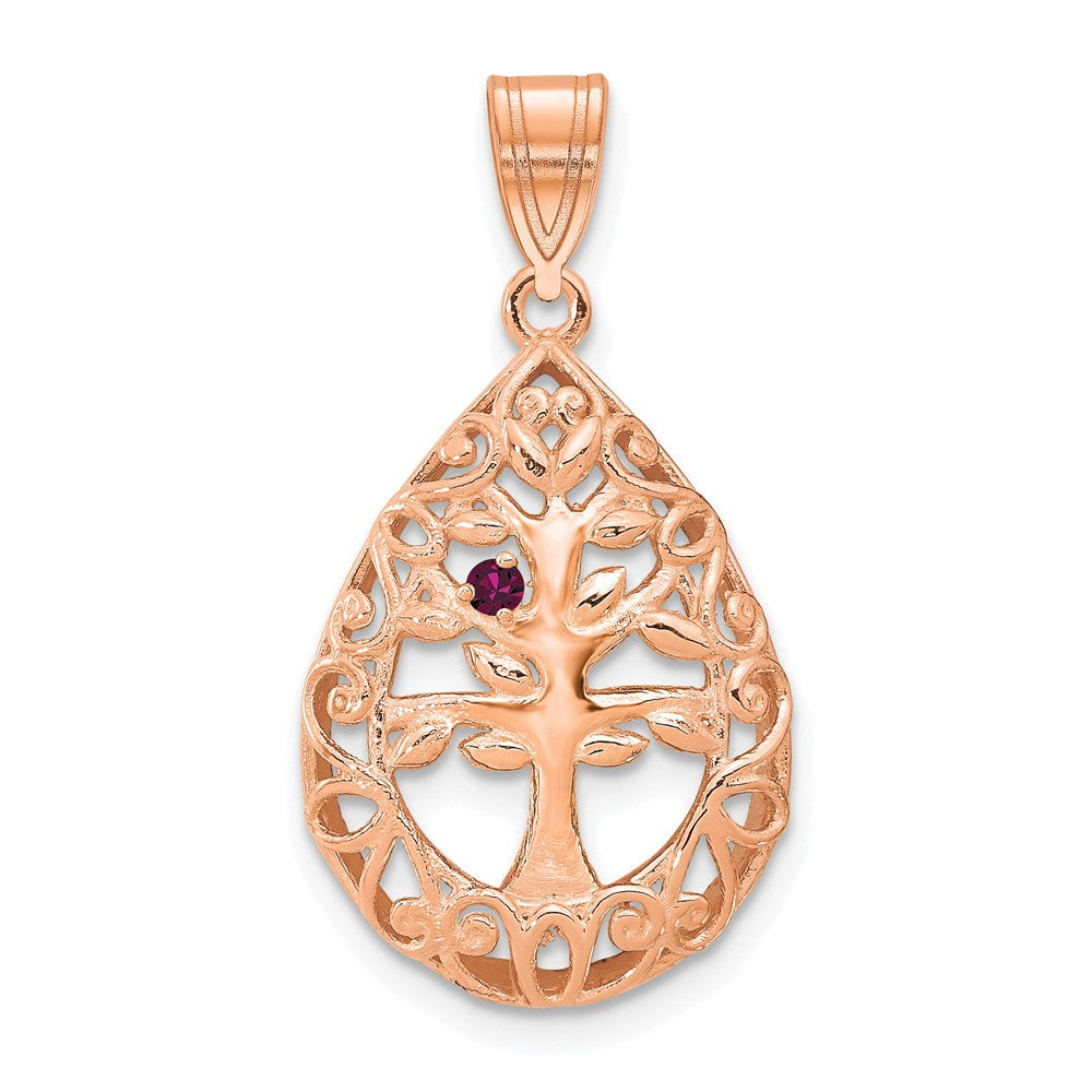 Tree of Life Tear Drop Pendant with Birthstones